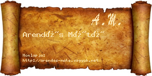 Arendás Máté névjegykártya